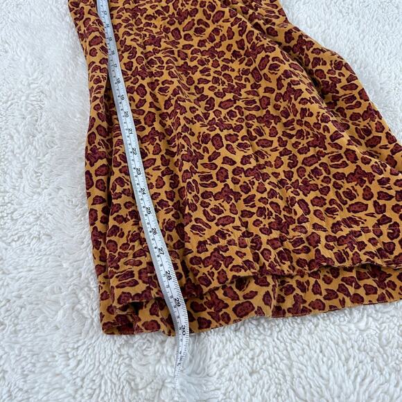 Free People Bennie Leopard Print Button Fly Wide Leg Pants Sz 4 Boho Indie Art - Picture 7 of 10